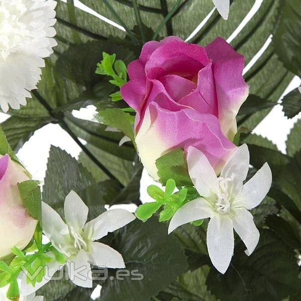 Todos los Santos. Ramo artificial flores rosas malva con claveles en La Llimona home (1)