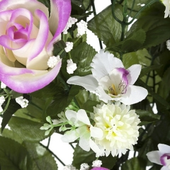 Todos los santos. ramo artificial flores rosas lilas y orquideas pequeas 65 en la llimona home (1)