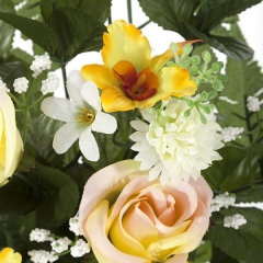 Todos los santos ramo artificial flores rosas amarillas y orquideas pequenas 65 en la llimona home