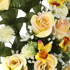 Todos los santos ramo artificial flores rosas amarillas y orquideas pequenas 65 en la llimona home