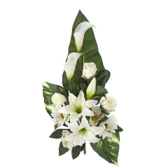 Todos los santos ramo artificial flores tiger lily blanca con gerberas y calas en la llimona home