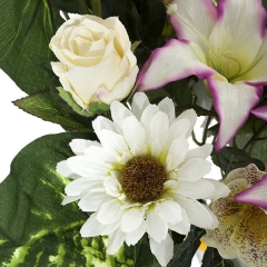 Todos los santos> ramo artificial flores tiger lily rosa con gerberas y calas en la llimona home (2)