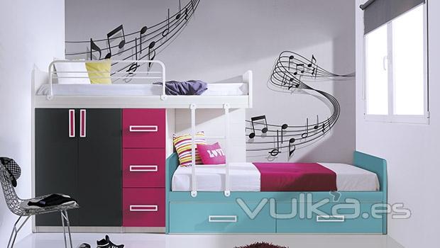 Dormitorio juvenil con vinilos decorativos