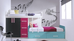 Dormitorio juvenil con vinilos decorativos