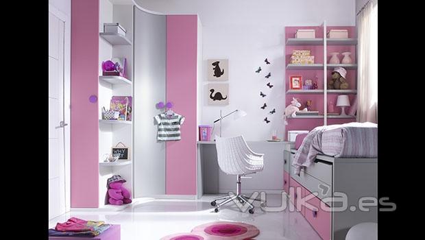 Dormitorio juvenil en colores rosa del catalogo Whynot 12