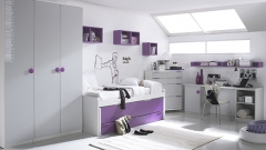 Muebles juveniles en color blanco y lila del catalogo whynot 12