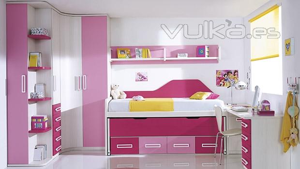 Muebles juveniles con colores rosa