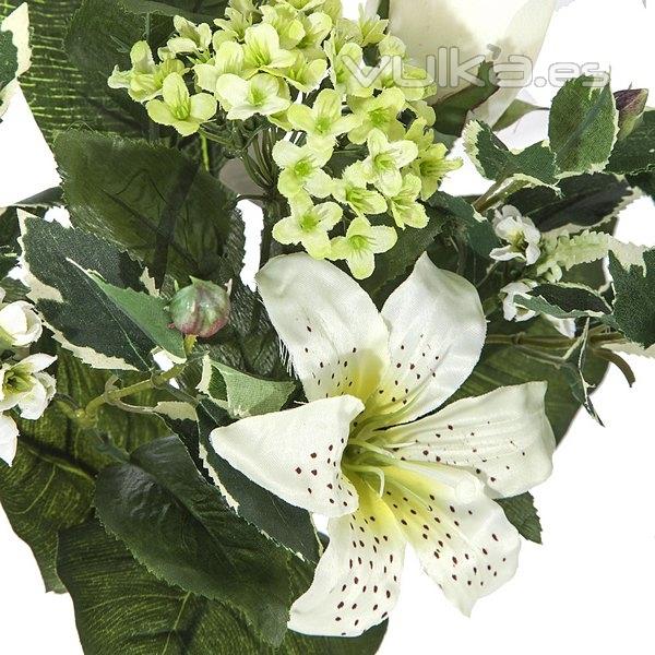 Ramos artificiales. Ramo artificial flores orquideas blancas con lilium y rosa en La Llimona home 1