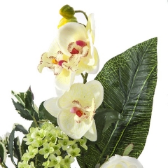 Ramos artificiales. ramo artificial flores orquideas blancas con lilium y rosa en la llimona home 2
