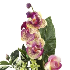 Ramos artificiales. ramo artificial flores orquideas malvas con lilium y rosa en la llimona home (2)