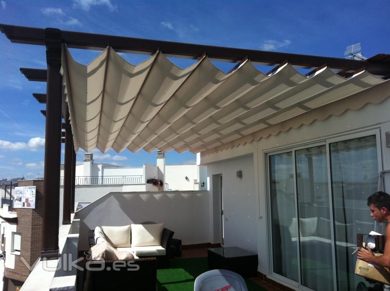 Kit Pergola de aluminio efecto madera