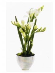 Fresia artificial en maceta metal oasisdecorcom flores artificiales de calidad