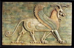 Len alado. relieve del palacio de dario, susa, siglo v a.c. mesopotamia. 110x69x4 cm.