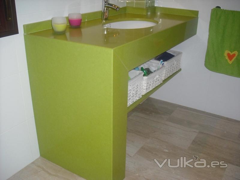 Encimera de Baño de Silestone Verde Fun