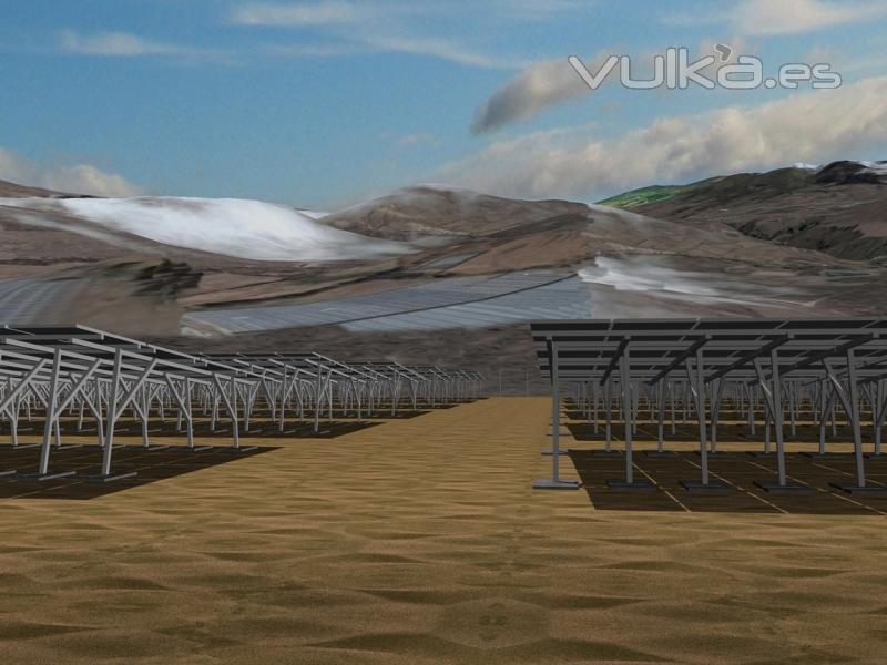 Vista 3d de instalaciones solares