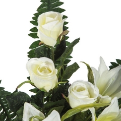 Ramos artificiales. ramo artificial flores rosas blancas y tiger lily blanca en la llimona home (2)