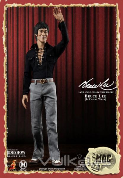 Figura Bruce Lee Casuall Wear, realizada en PVC y ropa real con mas de 30 puntos de articulación y u