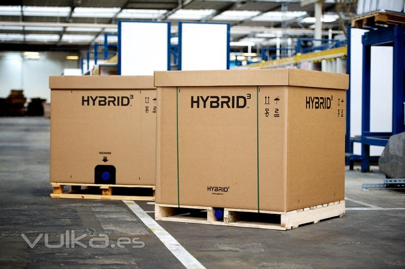 Hybrid3, contenedor de cartn ondulado para el transporte de lquidos