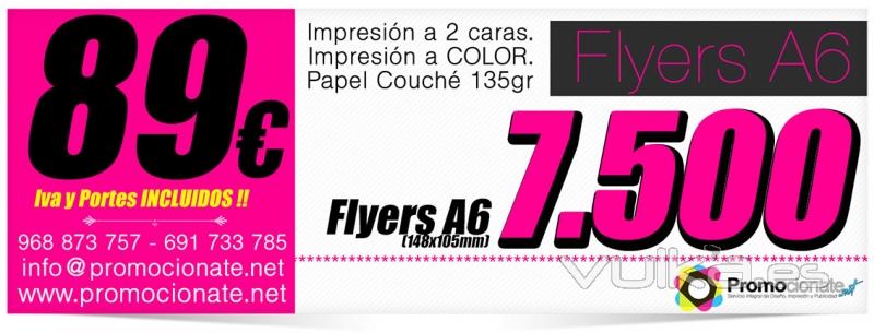 7500 flyers A6 x solo 89EUR. Flyers Baratos Promocionate.net