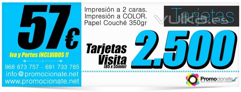 2500 Tarjetas de visita x solo 57EUR. Tarjetas de visita Baratas Promocionate.net