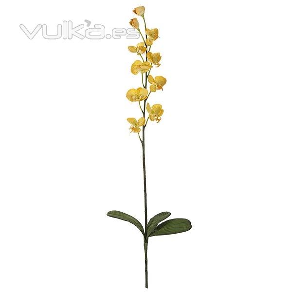 Flores artificiales. Rama flores orquideas artificiales pequeñas amarillas hojas en La Llimona (1)
