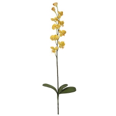 Flores artificiales. rama flores orquideas artificiales pequeas amarillas hojas en la llimona (1)