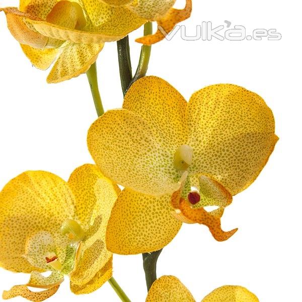 Flores artificiales. Rama flores orquideas artificiales pequeas amarillas hojas en La Llimona (2)