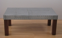Mesa de centro tapa con chapa galvanizada