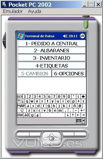 Software para terminal porttil enlazado con nuestro programa Gesplanet.