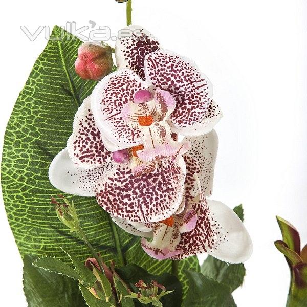 Ramos artificiales. Ramo artificial flores orquideas fucsia hortensia y lily en La Llimona home (2)