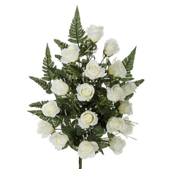 Todos los santos ramo artificial flores rosas abiertas blancas en la llimona home