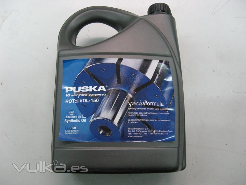 Aceite Puska para compresores rotativos de paletas.