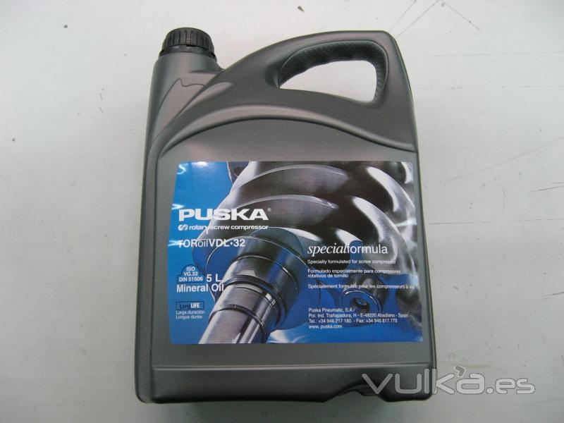 Aceite Puska para compresores de Tornillo.