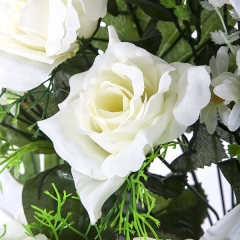 Todos los santos ramo artificial flores lily con rosas blancas en la llimona home (2)