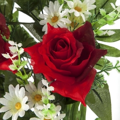 Todos los santos ramo artificial flores lily con rosas rojas en la llimona home (1)
