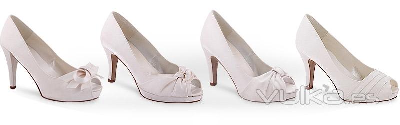 Zapatos para novia y ceremonia en raso y piel. Modelos fabricados en Espaa, relacin calidad precio