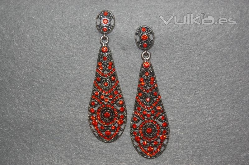 Pendientes de brillos color naranja a 8EUR