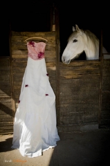 Detalle vestido de la novia