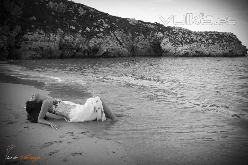 trash the dress con flor de naranja