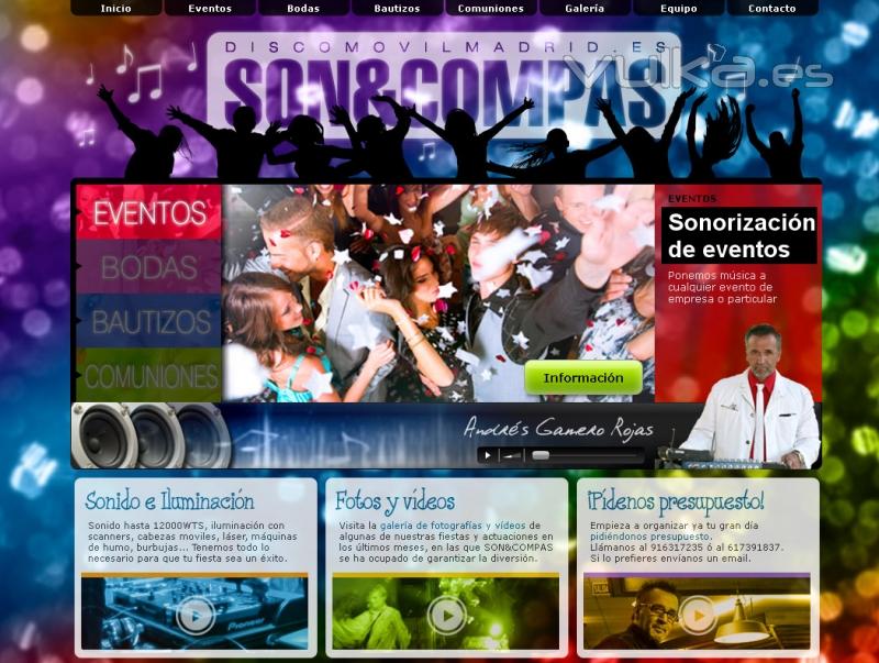 Página web para discomovilmadrid.es discoteca móvil de Andrés Gamero Rojas 
