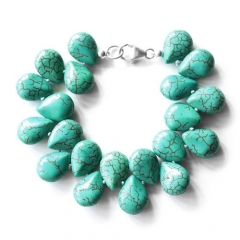 Pulsera de plata de ley y turquesa hecha artesanalmente
