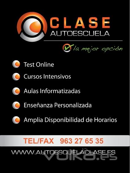 AUTOESCUELA CLASE, Test online, Cursos intentivos, Aula virtual. PERMISO B.