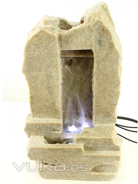 Fuentes con luz Fuente decorativa cascada piedra pequea oasisdecor.com