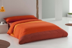 Juego de funda nordica liso tricolor naranja