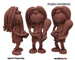 Prueba de modelado 3d, figura de plastilina realizada por Ayala&Sagardoy