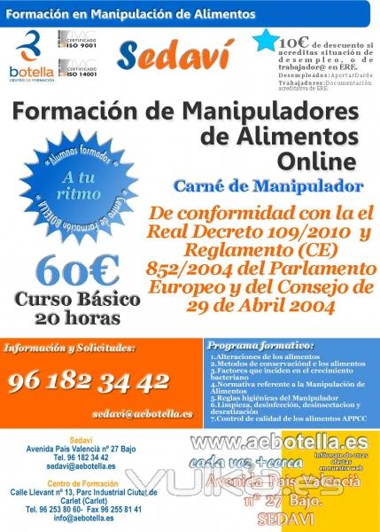 Manipulador de alimentos online.