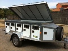 Remolque  de aluminio para perros en diez compartimentos, app2614