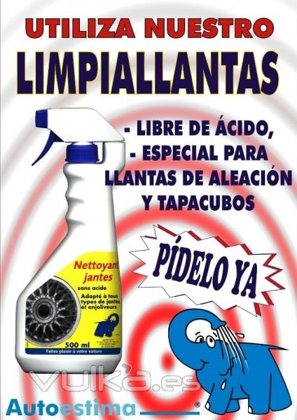 El mejor Limpia Llantas del mercado en los Centros de lavado de coches Elefante Azul de Avils. 