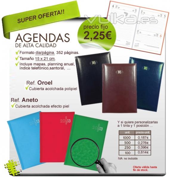 Agendas de gran calidad a precios de fin de stock. 