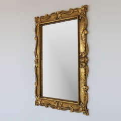Espejo clasico dorado, artesanal, madera natural , 90x120 su precio 125eur